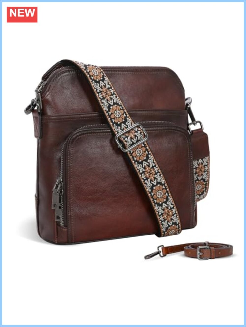 Iswee Leather Crossbody Bag Wallet Purse Convertible Strap Handbag